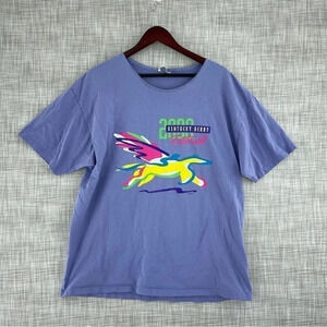 Vintage kentucky derby raw collar hem short sleeve shirt size XL 0686